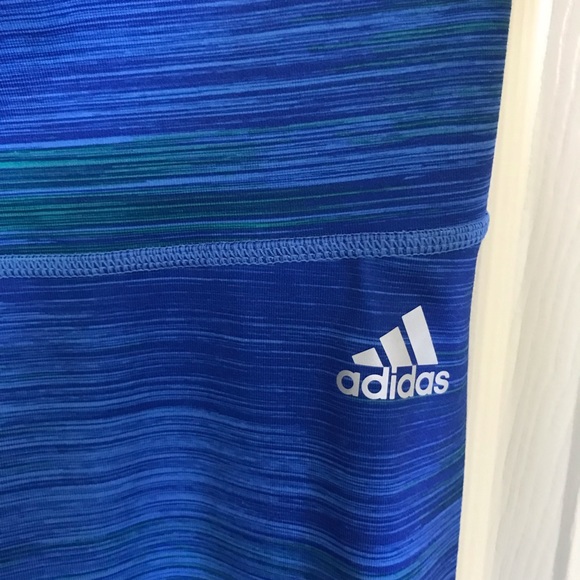 Adidas 3/4 length tight. Blue. Climalite - Picture 1 of 3